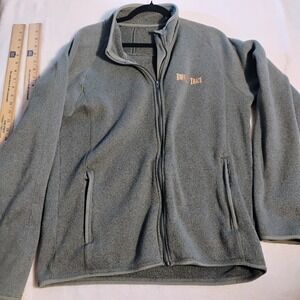 Buffalo Trace Distillery Bourbon Whiskey Full Zip Gray Fleece Jacket Mens L